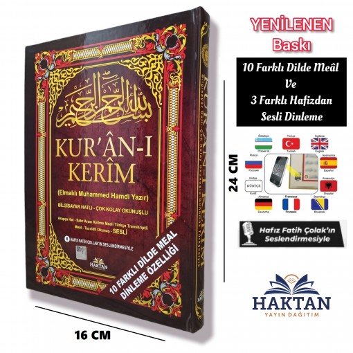 Haktan Yayınları Ortaboy 5'li (Beş) Özellikli Arapça,Türkçe Okunuşlu,Tecvidli,Mealli ve Kelime Mealli Siyah Renk