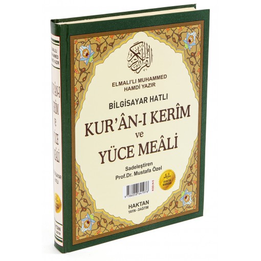 Haktan Yayınları Camiboy Arapça Bilgisayar Hatlı ve Diyanet Mühürlü Yüce Mealli Yeşil Renk